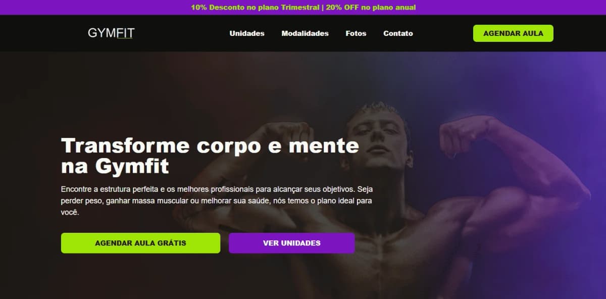 GymFit - Landing Page Academia (WordPress)
