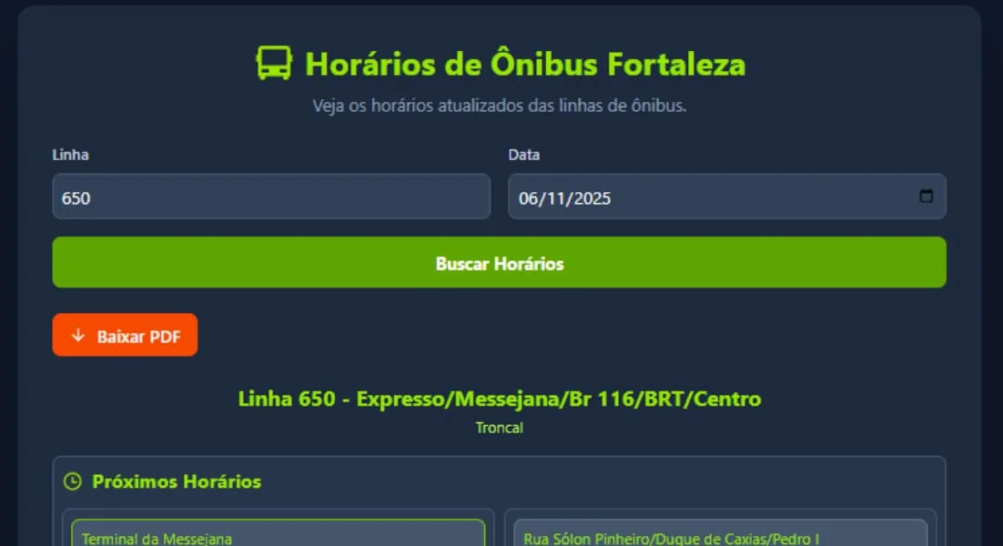 PWA: Ônibus Fortaleza